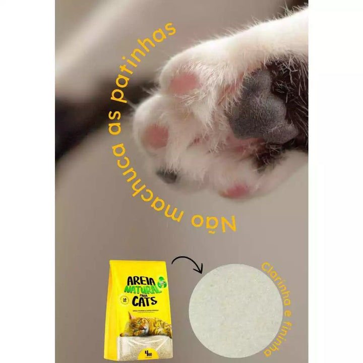 Areia Gato Tiger Cats Higiênica Natural Biodegradável Milho E Mandioca - Ronron Home