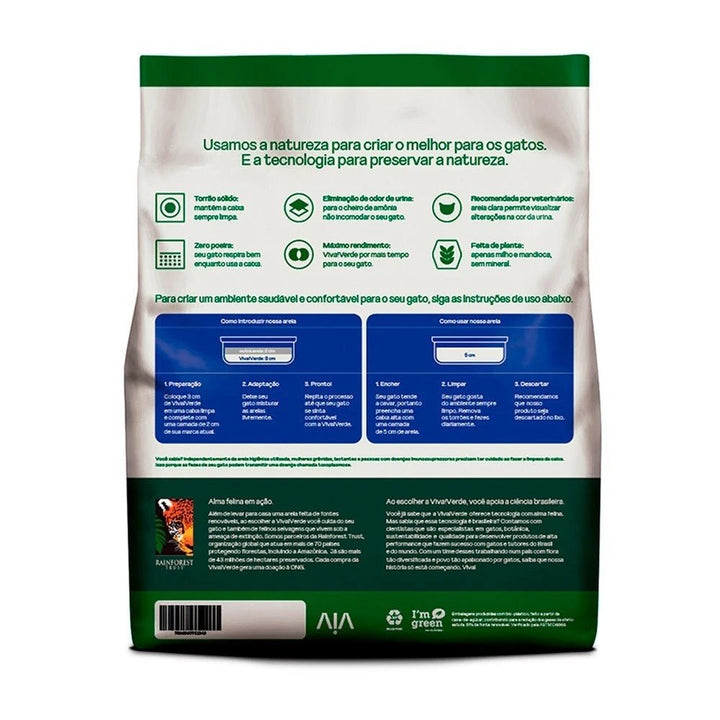 Areia Gato Viva Verde Grãos Finos - Ronron Home