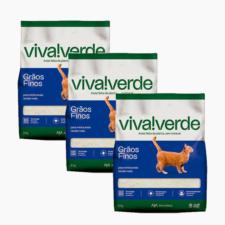 Areia Gato Viva Verde Grãos Finos - Ronron Home