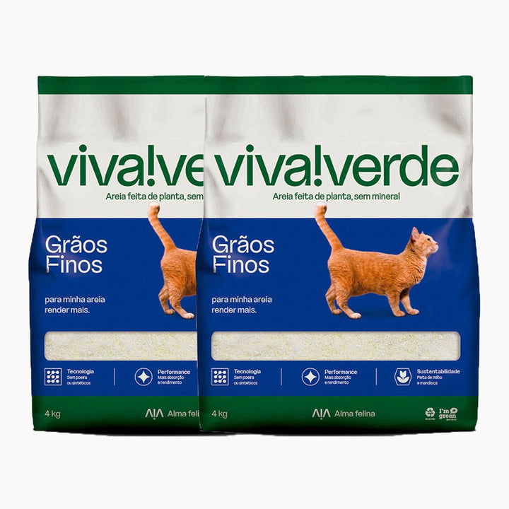 Areia Gato Viva Verde Grãos Finos - Ronron Home