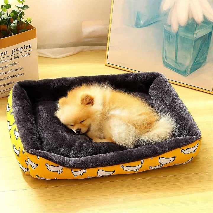 Cama para Cachorros Estampada Amarela - da Ronron
