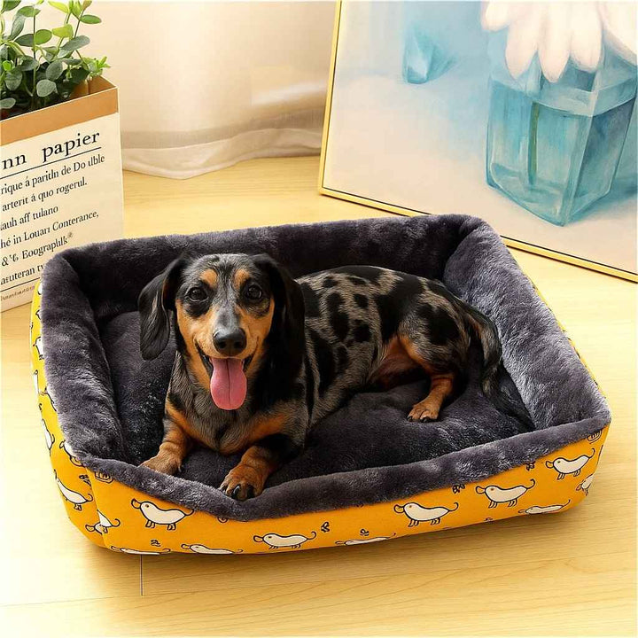 Cama para Cachorros Estampada Amarela - da Ronron