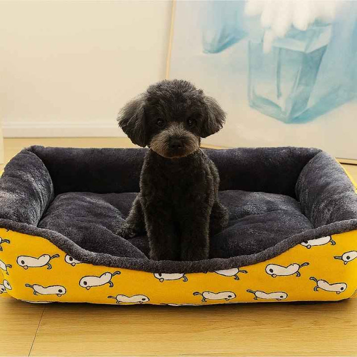 Cama para Cachorros Estampada Amarela - da Ronron