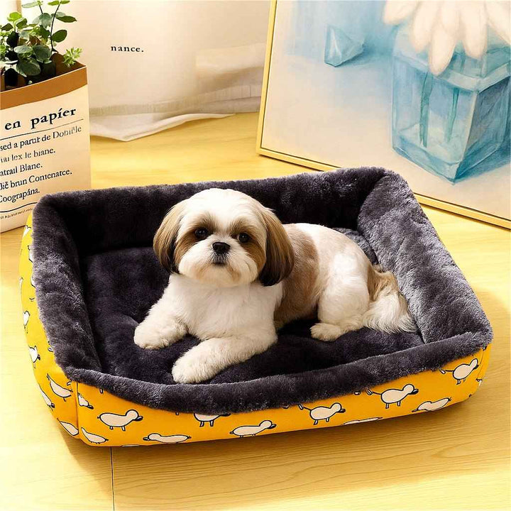 Cama para Cachorros Estampada Amarela - da Ronron