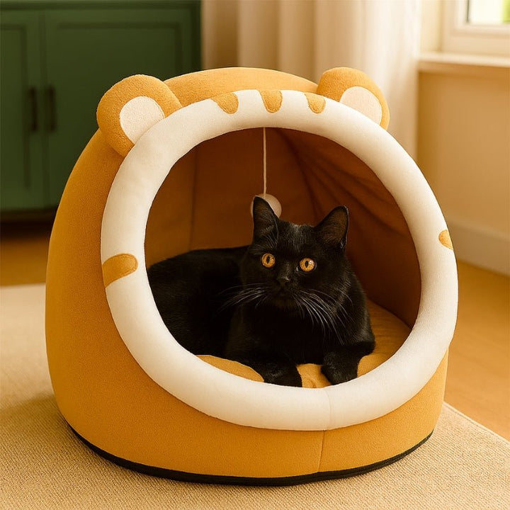 Cama para Gatos com Pompom Laranja - da Ronron - Ronron Home