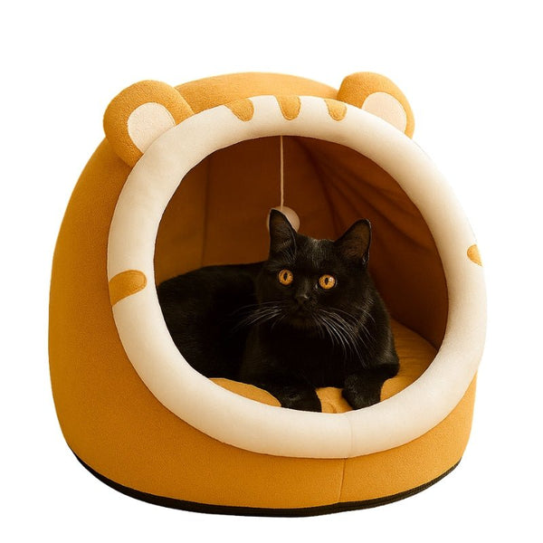 Cama para Gatos com Pompom Laranja - da Ronron - Ronron Home