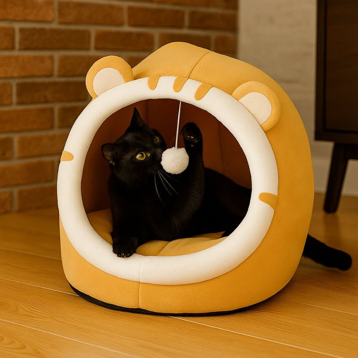 Cama para Gatos com Pompom Laranja - da Ronron - Ronron Home