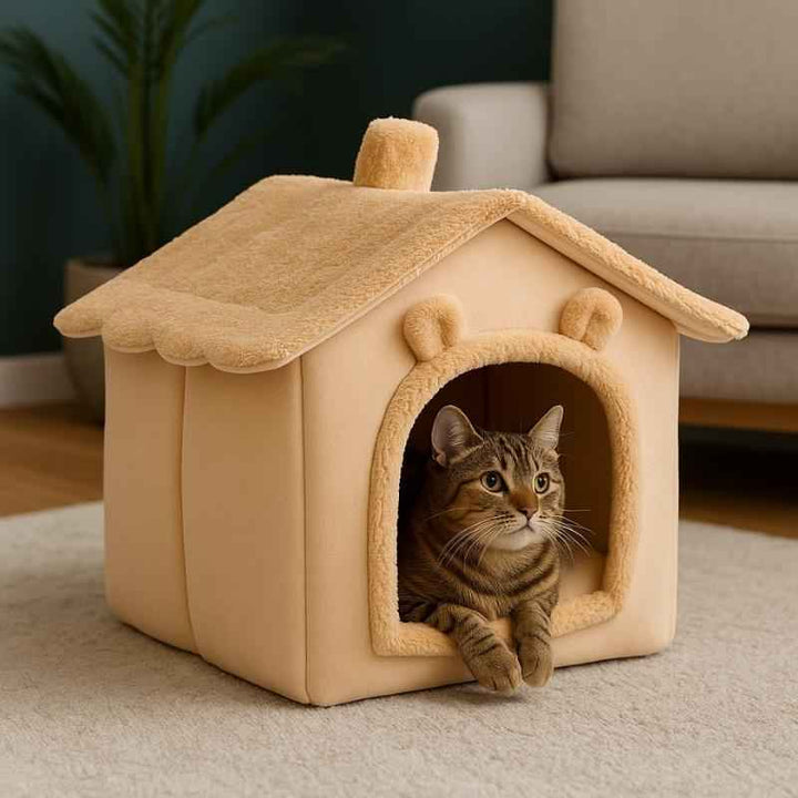 Cama para Gatos de Luxo Temática Coelho Marrom - da Ronron