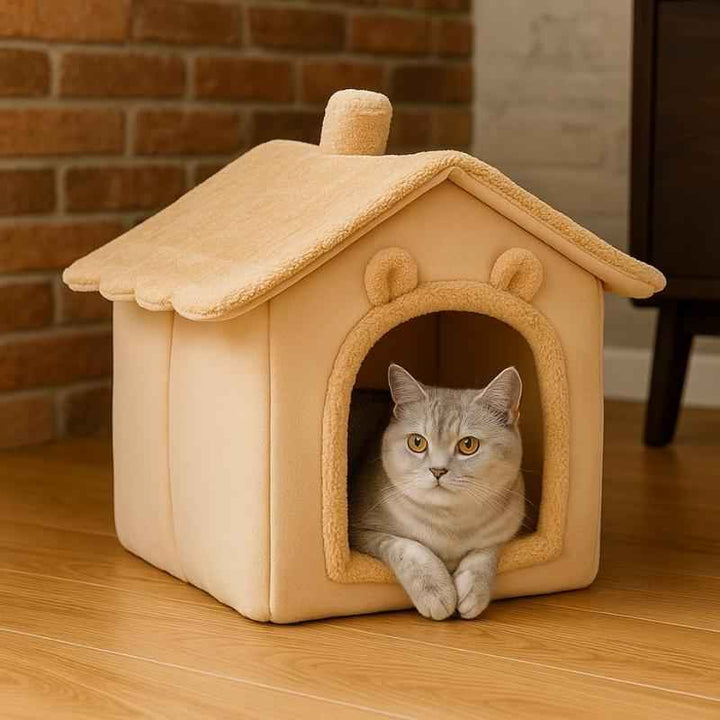 Cama para Gatos de Luxo Temática Coelho Marrom - da Ronron