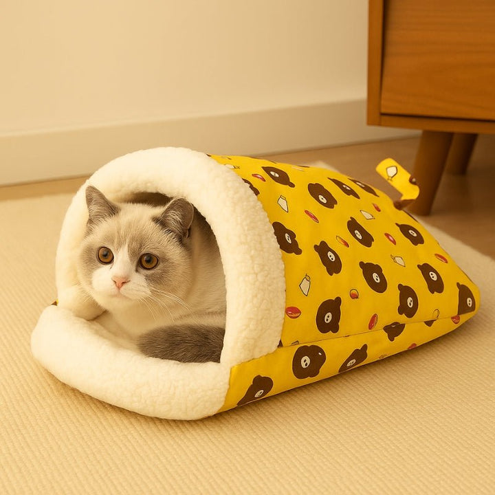 Cama para Gatos Saco Aventura Amarelo - da Ronron - Ronron Home