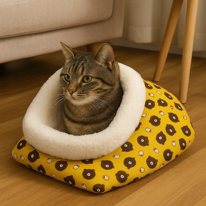 Cama para Gatos Saco Aventura Amarelo - da Ronron - Ronron Home
