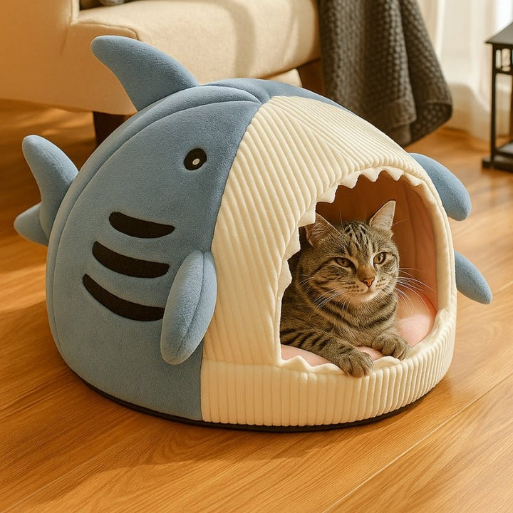 Cama Para Gatos Temática Tubarão Azul – Da Ronron - Ronron Home