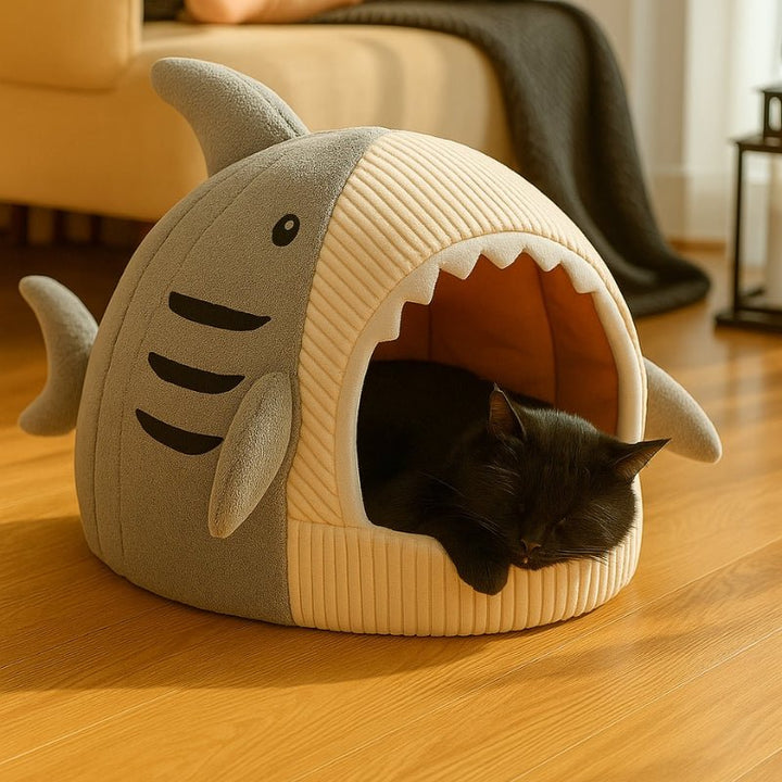 Cama Para Gatos Temática Tubarão Cinza – da Ronron - Ronron Home